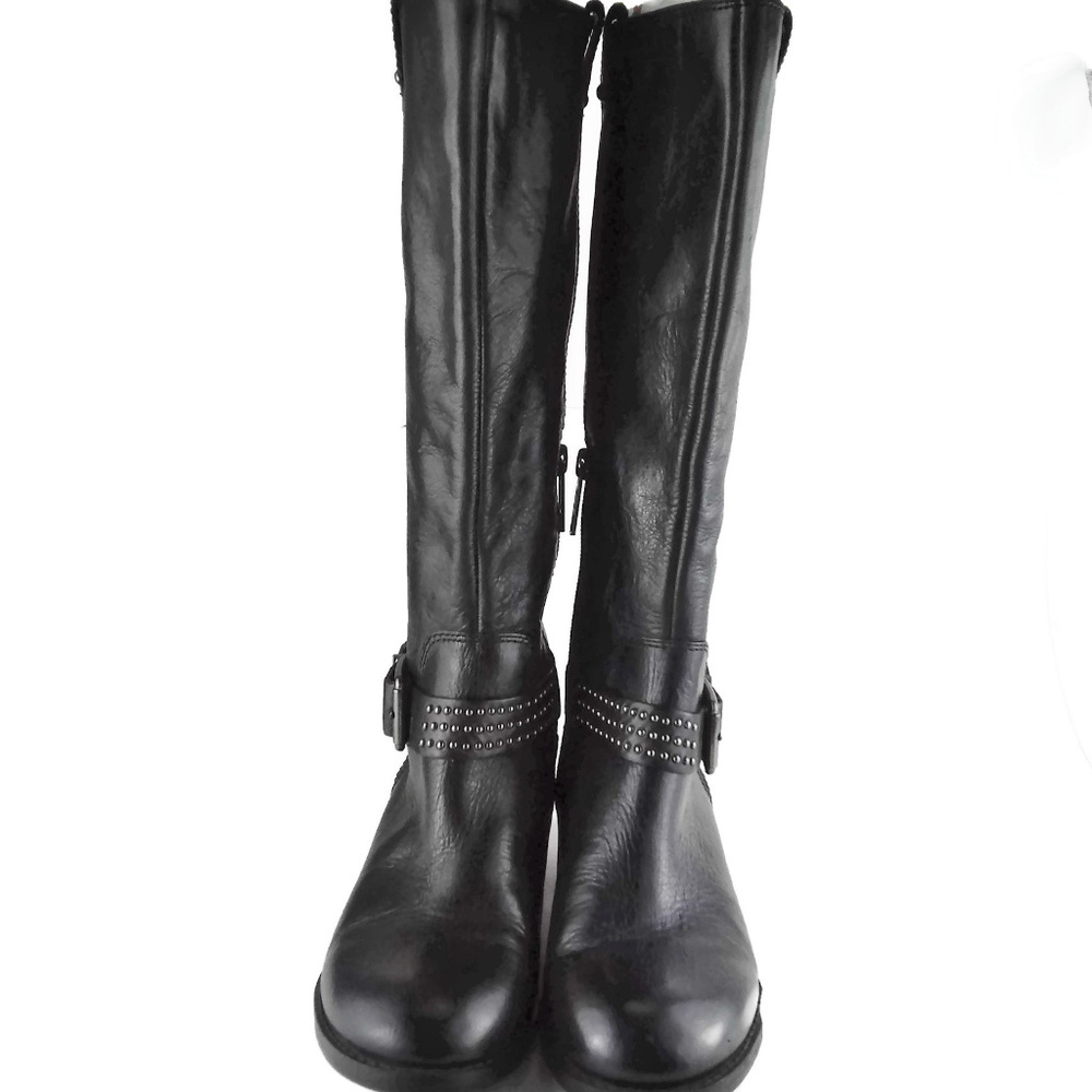 JESSICA SIMPSON Studded Buckle Leather Riding Boot - Picture 5 of 8